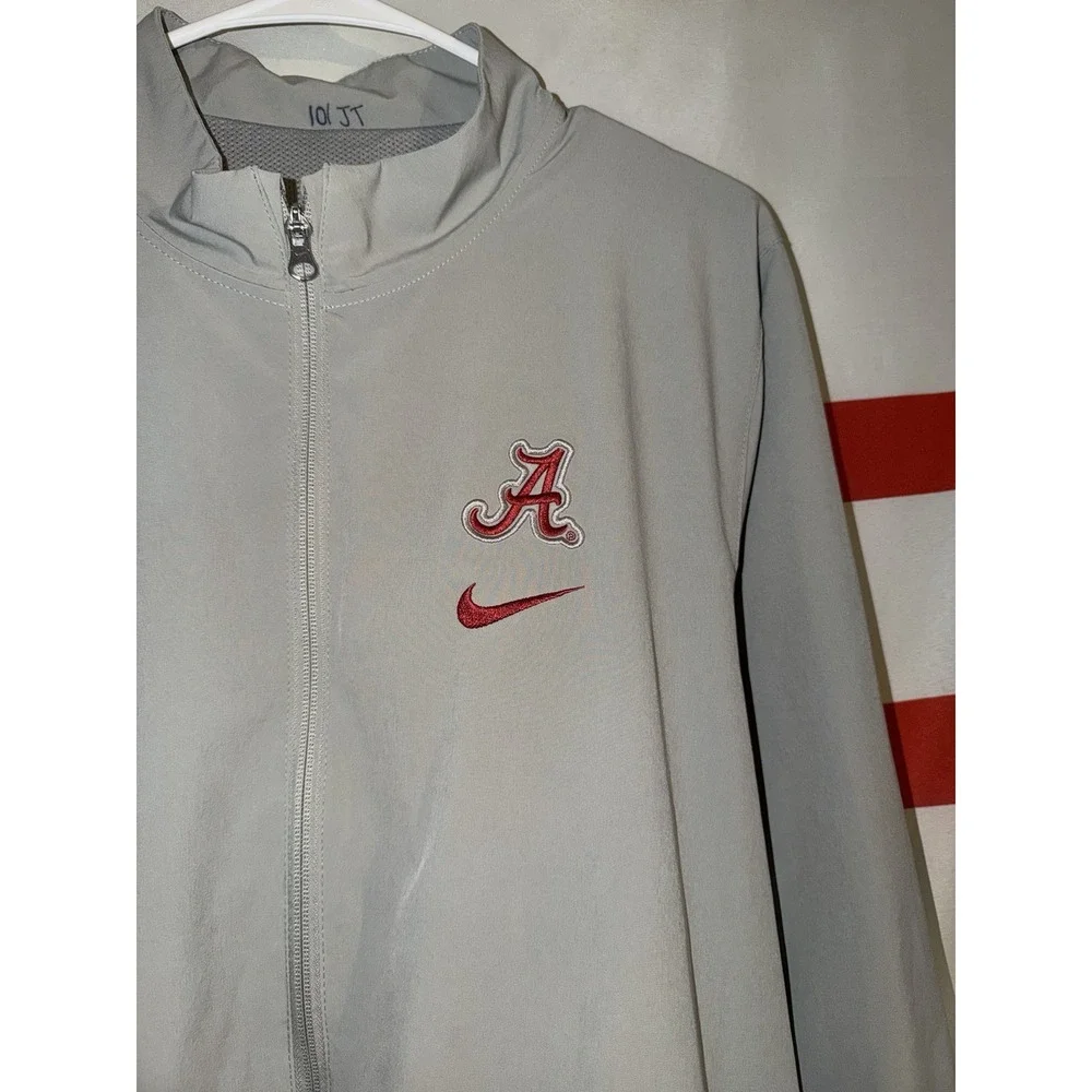 Nike Alabama Crimson Tide Jacket Mens Large Gray Football Full Zip